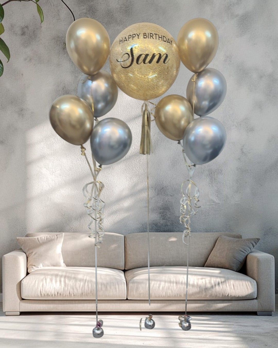 ช่อวันเกิดโทนทองเงิน — ผลงาน BalloonCircle