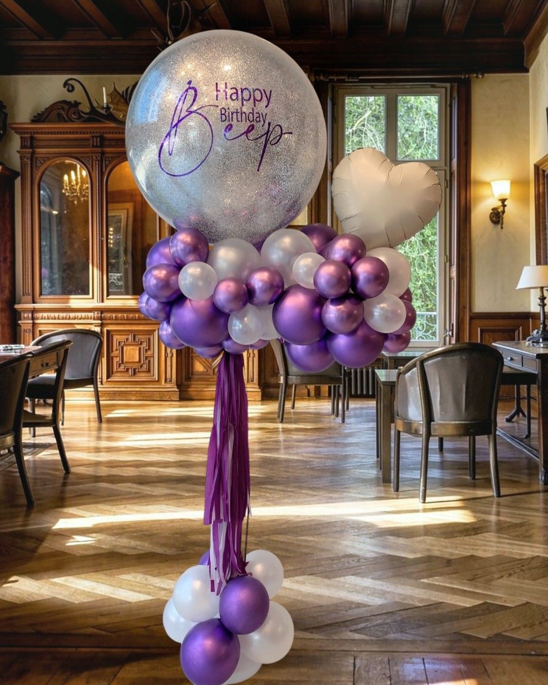 ช่อวันเกิดโทนม่วงเงิน — ผลงาน BalloonCircle