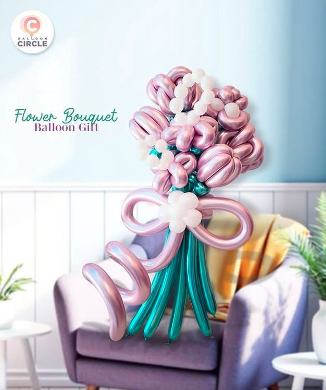 ช่อดอกไม้ชมพู — ผลงาน BalloonCircle